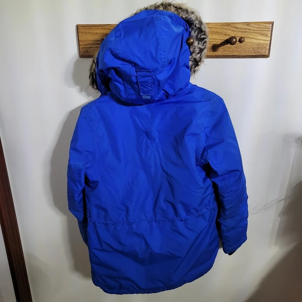 Lands' End Kids Husky Expedition Blue Down Winter Sherpa-Lined Jacket, Size M